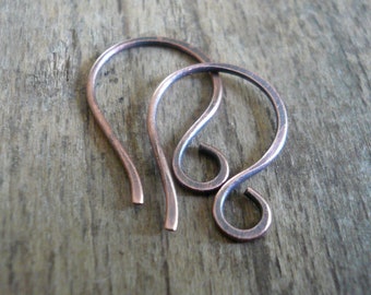 Twinkle Antique Copper Earwires - Handmade. Handforged. Oxidized.