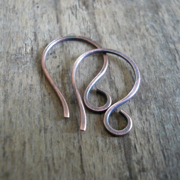 Twinkle Antique Copper Earwires - Handmade. Handforged. Oxidized. Made to Order