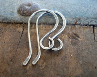 Dandy Sterling Silver Earwires - Handmade. Handforged. Oxidized and polished. Made to Order