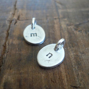 Egglet Initial Pendants - Handmade. Oxidized Fine recycled silver. Personalized. Monagrammed