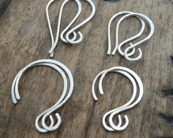 Sample Pack 4 pairs of my Sterling Silver Earwires - Handmade. Handforged. Shiny Finish. Made to Order