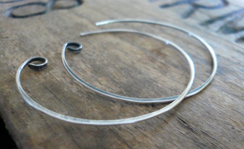 Shoals Sterling Silver Earwires Handmade. Handforged. Oxidized & polished image 2