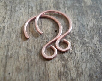 Solitude Copper Earwires. Handmade. Hand forged