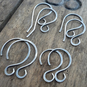 Sample Pack 4 pairs of my Sterling Silver Earwires - Handmade. Handforged. Oxidized and polished