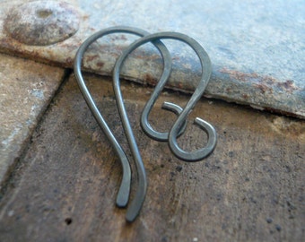 Dandy Sterling Silver Earwires - Handmade. Handforged. Heavily Oxidized. Made to Order