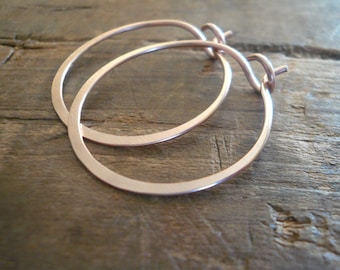 14kt Rose Goldfill Hoops - Handmade. Handforged. Your choice of 3 sizes