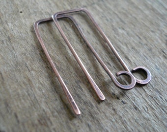 Millstone Antiqued Copper Earwires - Handmade. Handforged