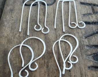 8 Pair Variety Pack Sterling Silver Earwires - Handmade. Handforged. Shiny Finish