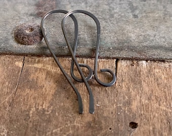 12 Pairs of my Solitaire Sterling Silver Earwires - Handmade. Heavily Oxidized