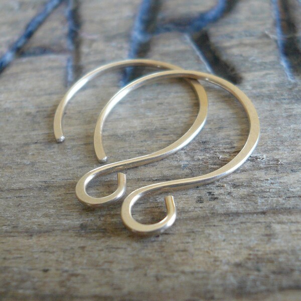 Large Solitude 14kt Goldfill Earwires - Handmade. Handforged