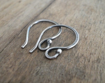 12 pairs Ball End Twinkle Fine Silver Earwires - Handmade. Handforged. Oxidized & polished