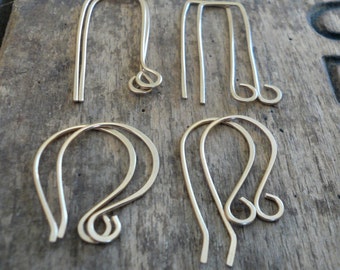 8 Pair Variety Pack 14kt Goldfill Earwires - Handmade. Handforged