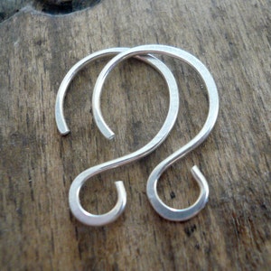 8 Pairs of my Solitude Sterling Silver Earwires Handmade. Handforged image 1