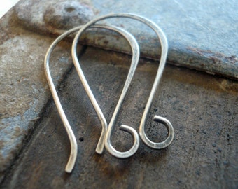 Sway Sterling Silver Earwires - Handmade. Handforged. Oxidized/polished. Made to Order