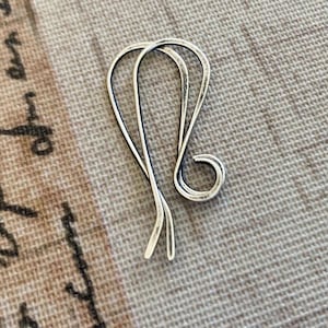 Large Loop Solitaire Sterling Silver Earwires - Handmade. Handforged. Oxidized & Polished