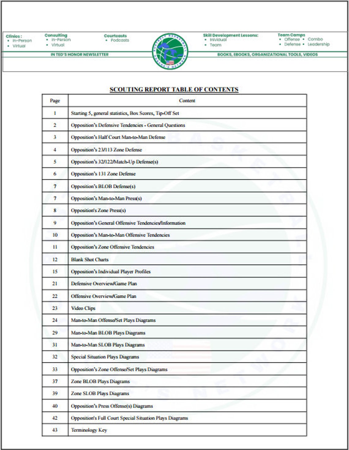 Game Planning & Scouting Report Template - Etsy