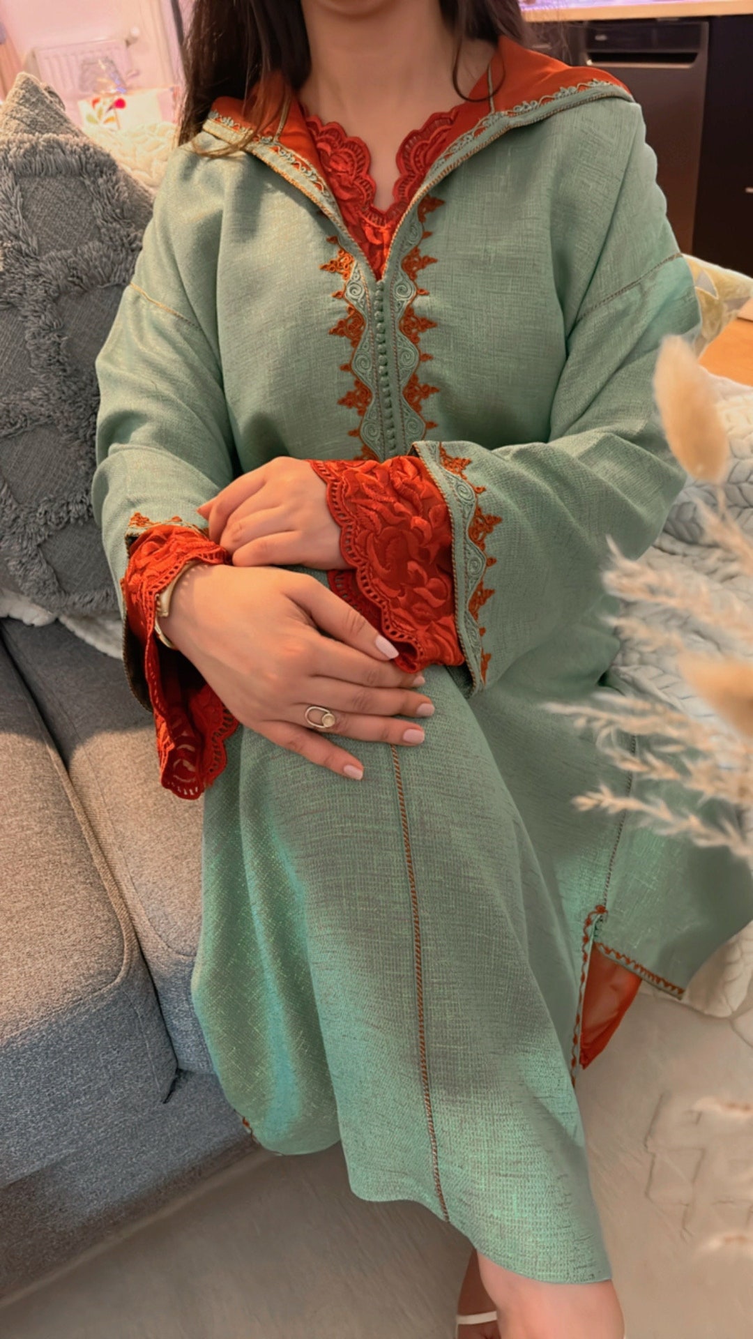 Persian Djellaba Embroidered Kaftan