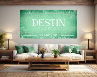 Arte mural personalizado en lienzo de ciudad: decoración rústica con letrero histórico, fondo para fotos familiares grandes, decoración local