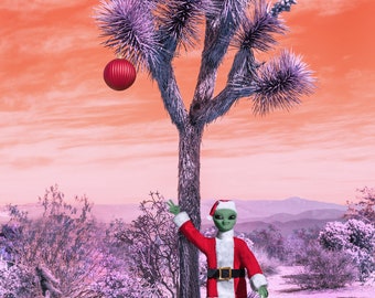Carta di vacanza aliena Cartolina di Natale di Joshua Tree