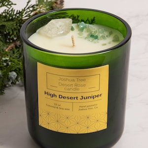 Vela de Joshua Tree, Vela de enebro del alto desierto 12 oz de enebro del alto desierto de Joshua Tree Desert Rose, enebro de California