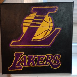 Lakers 8x8 Canvas Acrylic Painting
