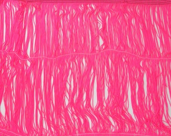 15" Pink Chainette Fringe Trim, Dance Costume Trim, Tassel Trim, Boho Home Decor, Sewing Notions, Flapper Fringe