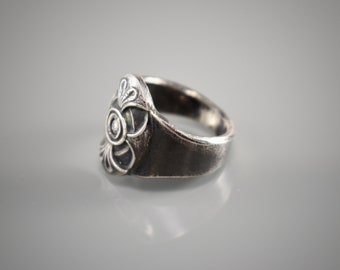 Robusto gioiello d'arte Anello classico Art Déco in argento sterling con Moissanite