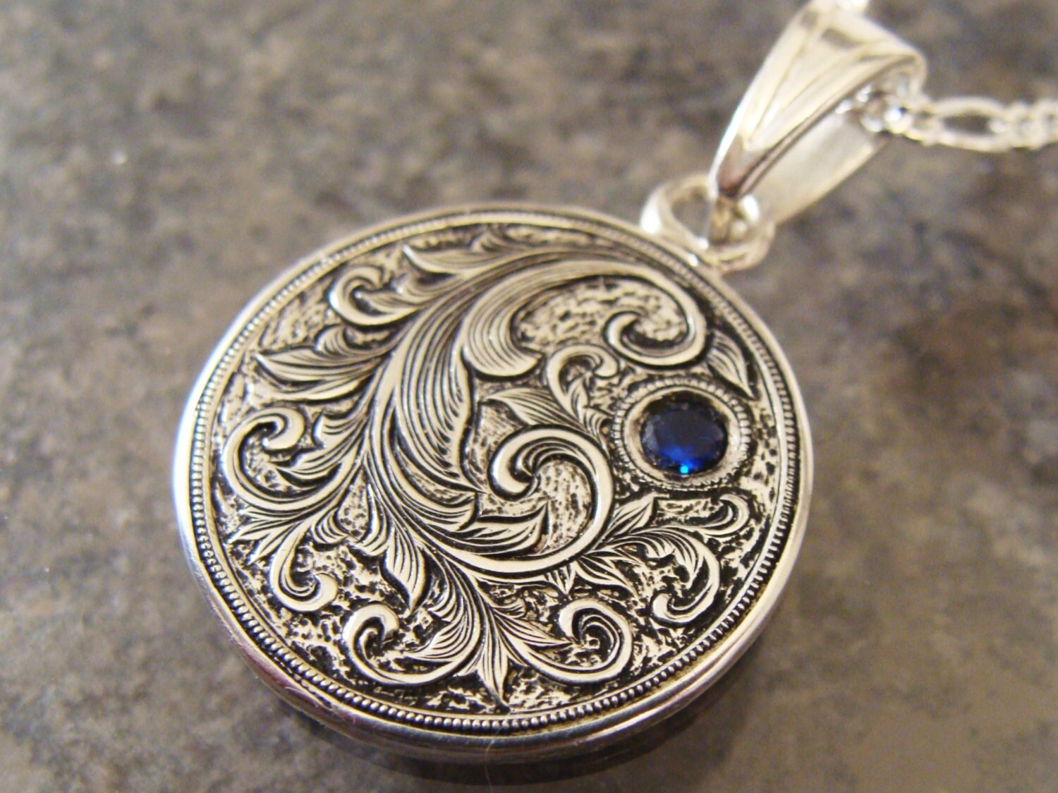 Hand Engraved Sterling Silver Scrollwork Necklace With Etsy