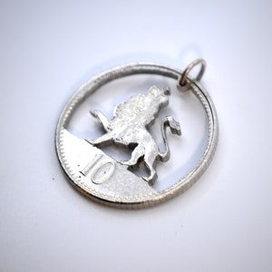 Hand Cut Coin Charm Or Pendant