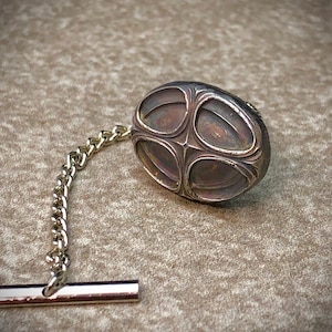 Hand Pressed Art Nouveau Inspired Art Jewelry Solid Silver Tie Tac Or Lapel Pin
