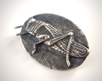 Art Nouveau Style Grasshopper Sterling Silver Pin
