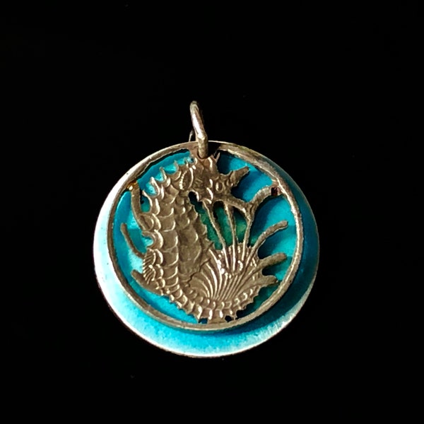 Colorful Hand Cut Coin Charm Or Pendant