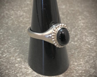 Hand Crafted Art Jewelry Sterling Silver Signet Ring With Black Onyx