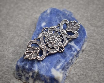 Edwardian Elegant Filagree Ribbon Sterling Silver Pin Or Brooch