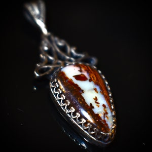 Australian Boulder Opal Sterling Silver Art Nouveau Pendant