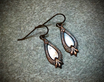 Hand Made Art Deco Inspired Copper Art Jewelry Earrings