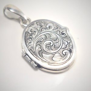 Art Nouveau Inspired Hand Engraved Art Jewelry Sterling Silver Locket