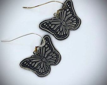 Hand Made Art Deco Inspired Sterling Silver Art Jewelry Earrings