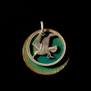 Colorful Hand Cut Coin Charm Or Pendant
