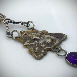 Beautiful Woman Giselle Art Nouveau Inspired Fine Silver With Purple Amethyst image 4