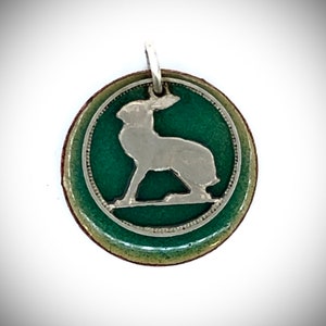 Colorful Hand Cut Coin Charm Or Pendant