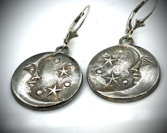 Celestial Seasons Hand Made Art Deco Inspired Fine Silver Art Jewelry Earrings