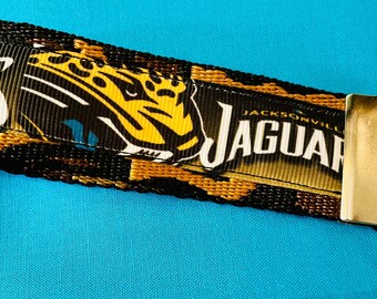 Jaguars Football Key Fob Lanyard Ribbon Key Chain Jags NFL licensed Ribbon