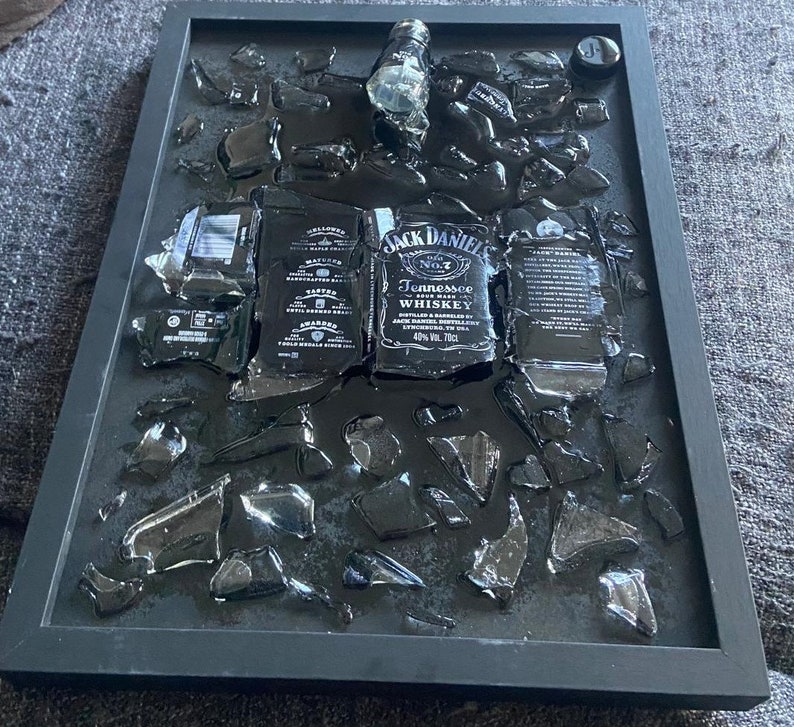 Jack Daniels Broken Bottle Art Etsy jack-daniels-broken-bottle-art-etsy