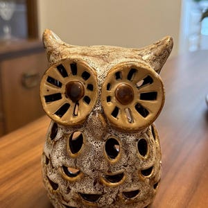 Vintage Ceramic Brown Wise Owl Figurine Home Decor- 5”