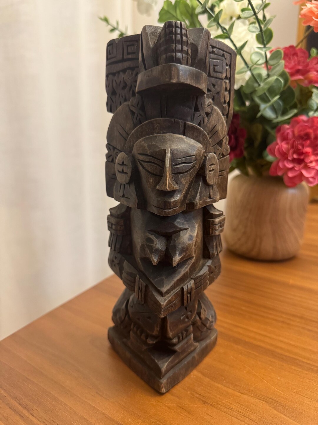 Vintage Wooden Aztec Woman Hand Carved Figurine Statue - Etsy