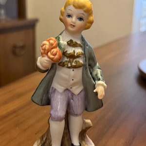 Vintage Antique Porcelain Bisque Colonial Man Figurine- Arnart Creations made in Taiwan- 5.5”