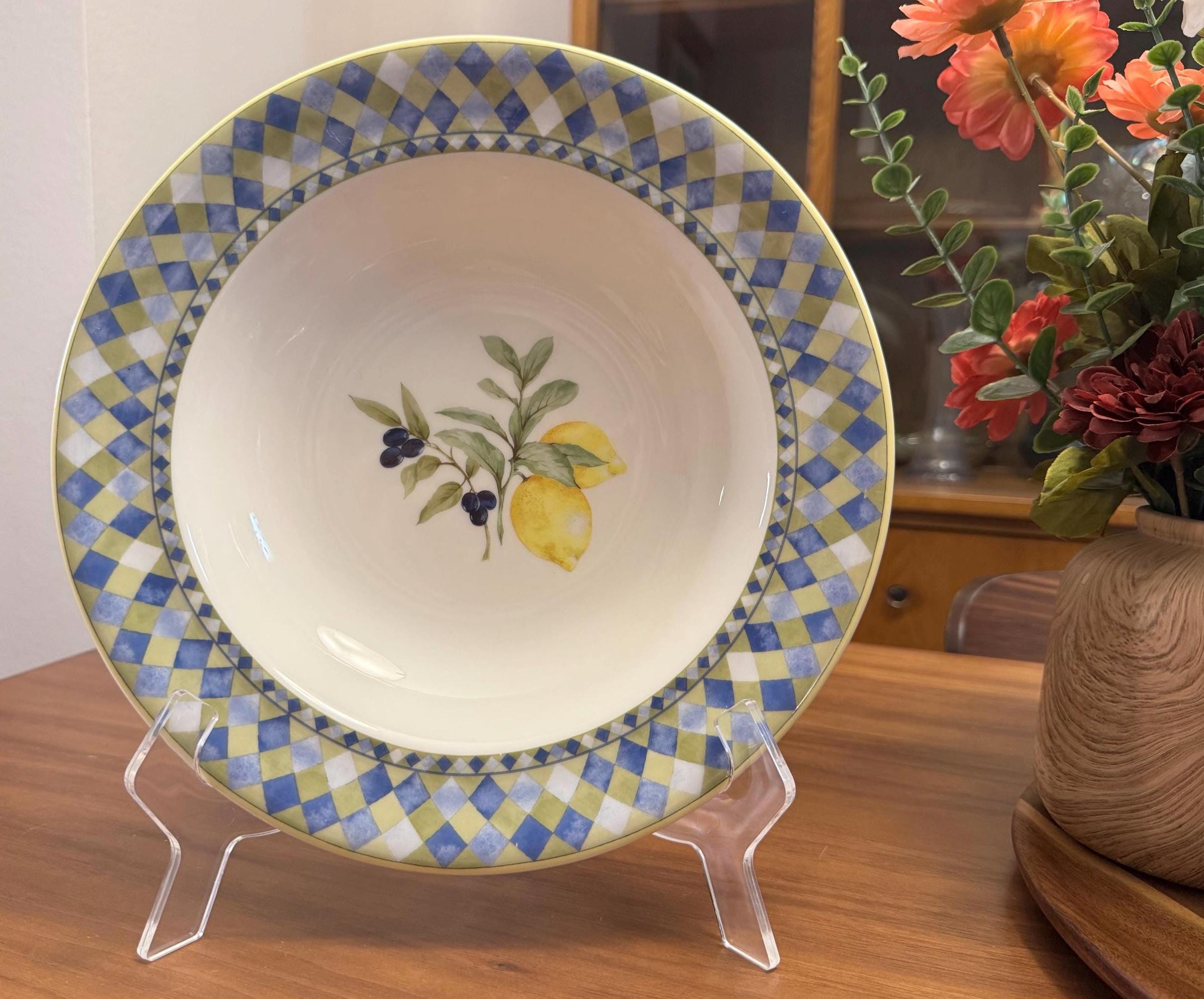 Vintage 1999 Royal Doulton Carmina Large Pasta Bowl- Green/blue