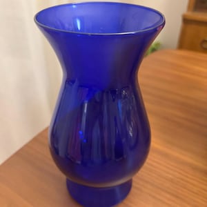 Vintage Large Cobalt Blue Glass Floral Flower Vase