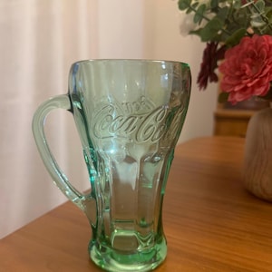 Vintage Coca-Cola Libbey Green Glass with Handle